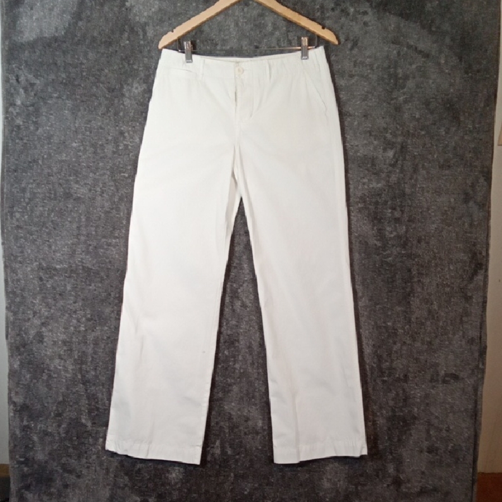 Norma Kamali Eggshell Color Mid Rise Wide Leg Office Womens Size 4 Pants - Picture 3 of 10